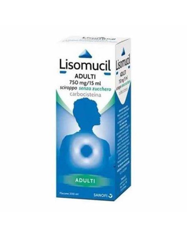 Lisomucil Sciroppo Adulti 200ml 5% Senza Zucchero - Fluidificante per la Tosse Grassa