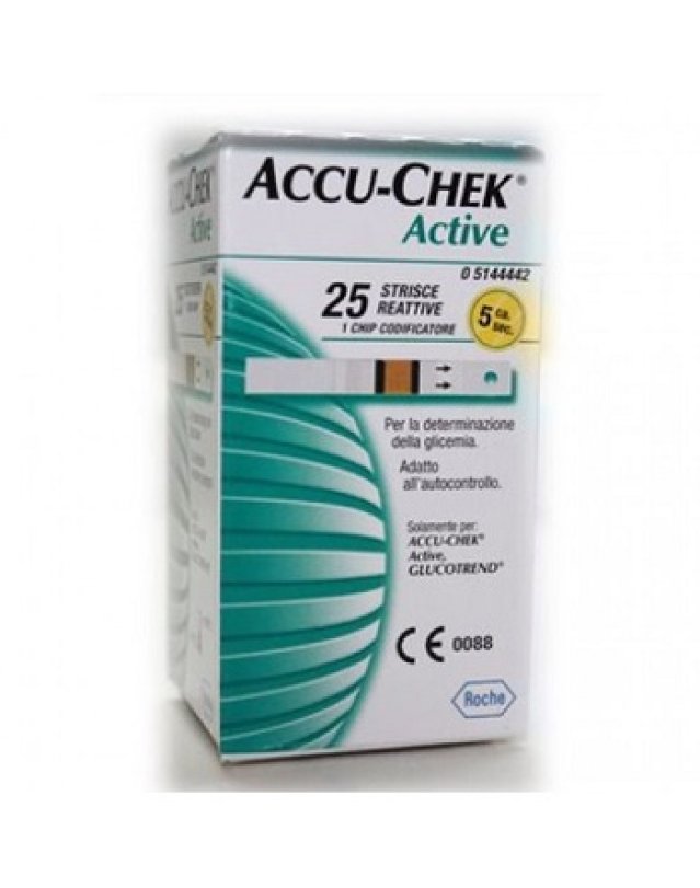 ACCU CHEK ACTIVE STRIPS 25PZ
