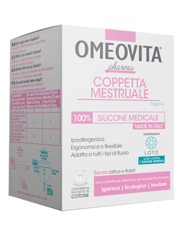 Omeovita Pharma Coppetta Mestruale Taglia L + Sacchetto Cotone