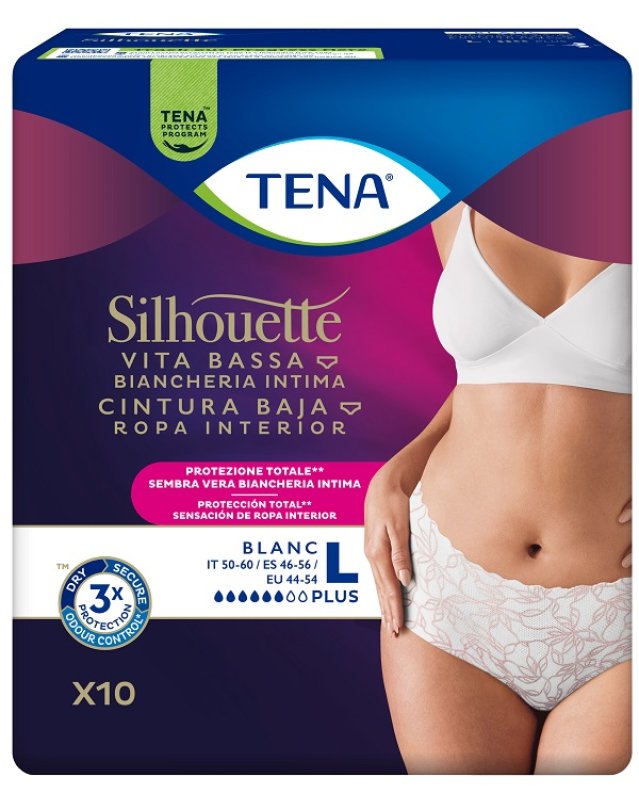 TENA SILHOUETTE P WHITE L 10PZ