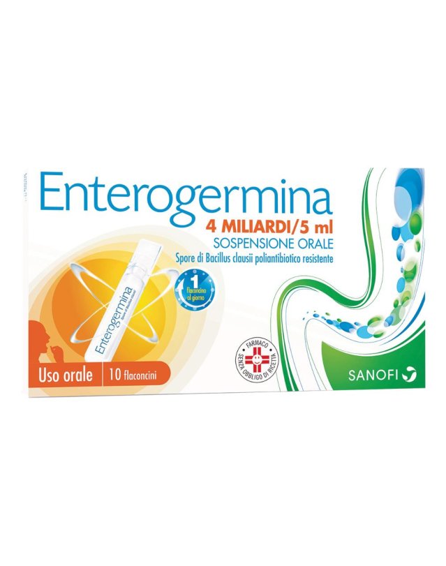 Enterogermina 10 Flaconcini 4 MLD/5ml - Probiotico per il Benessere Intestinale
