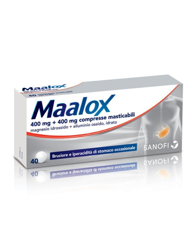 Maalox*40cpr Mast 400mg+400mg