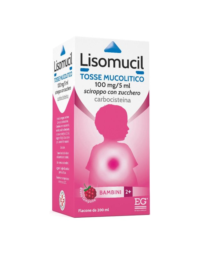 Lisomucil Tosse Mucolitico Bambini Sciroppo 2% - Sollievo dalla Tosse Grassa