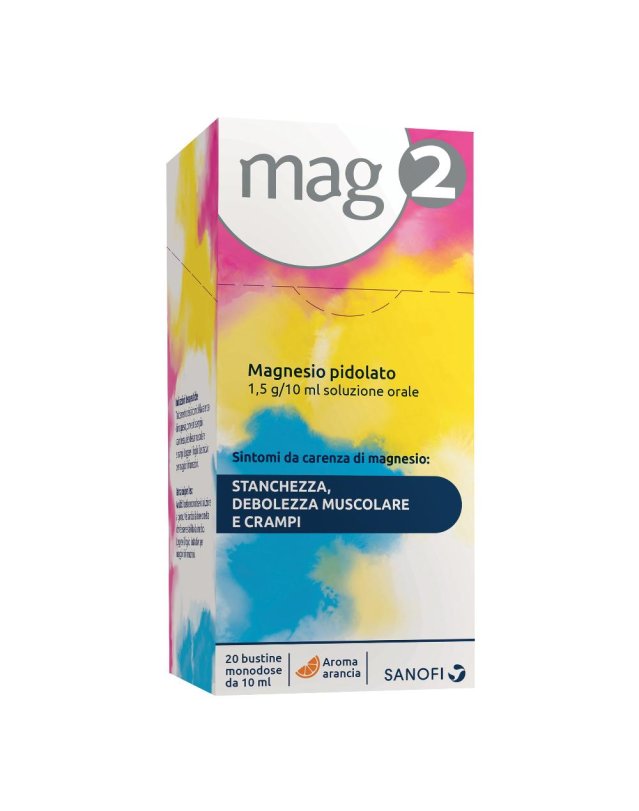 Mag 2 Soluzione Orale 20 Bustine 1,5g/10ml - Integratore di Magnesio per l'Energia e il Benessere