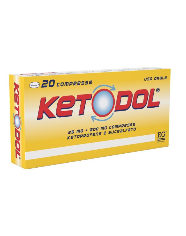 Ketodol 20 Compresse 25mg + 200mg R.M. - Antinfiammatorio e Analgesico