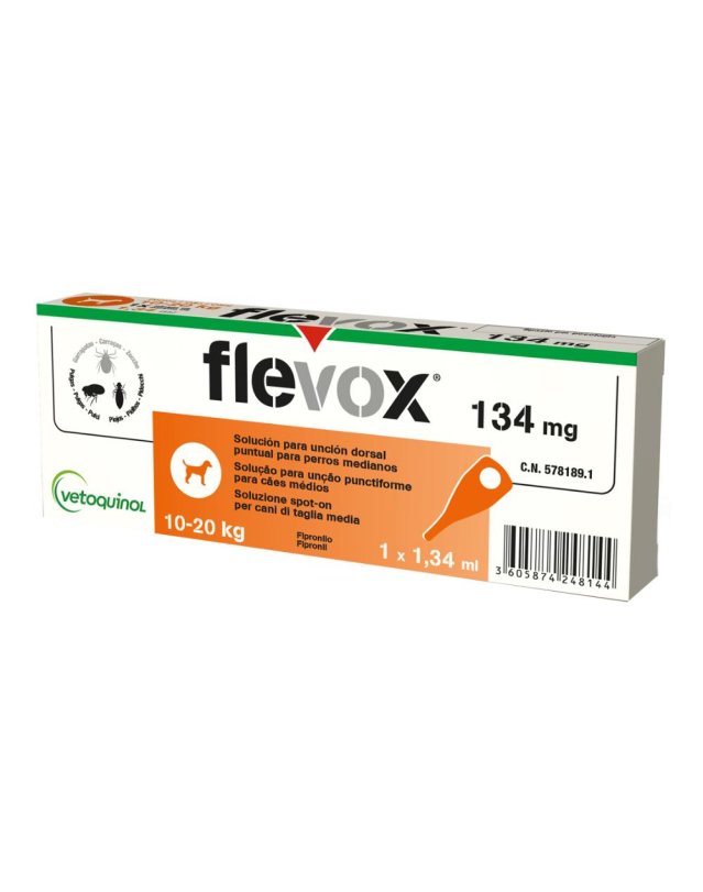 FLEVOX*SPOTON 1PIP 1,34ML CANI