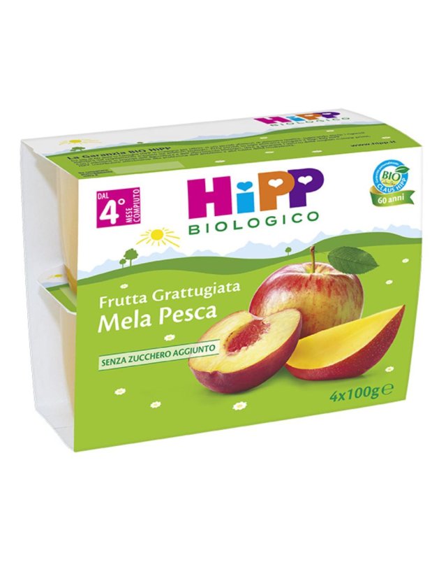 HIPP GRATTUGIA MELA PESCA 4X100G