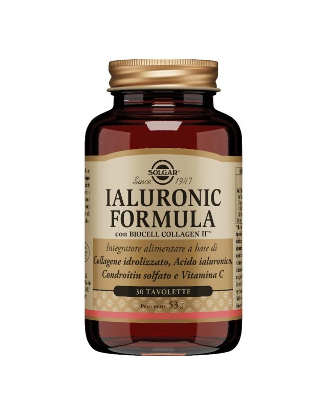 SOLGAR Ialuronic Formula 30 Tavolette - Integratore con Biocell Collagen II