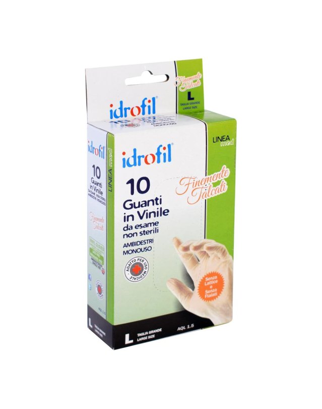 GUANTI IN VINILE L 10PZ IDROFIL