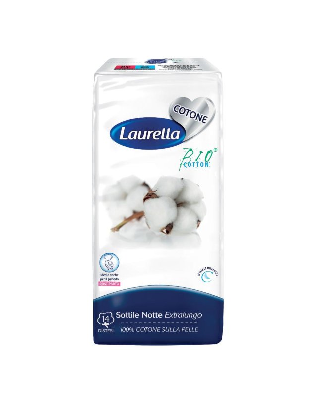 Laurella Bio Cotton 14 Assorbenti Sottili Notte