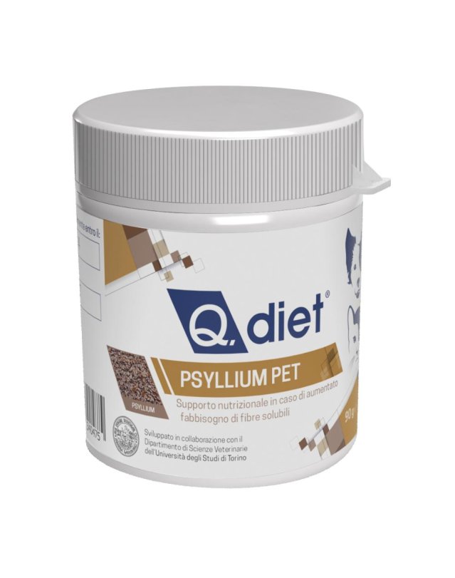 Q Diet Psyllium Pet 90 g- integratore veterinario per l'intestino