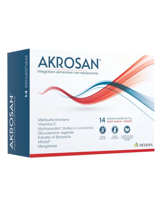 AKROSAN 14 Bustine - Integratore per il benessere delle ossa e articolazioni
