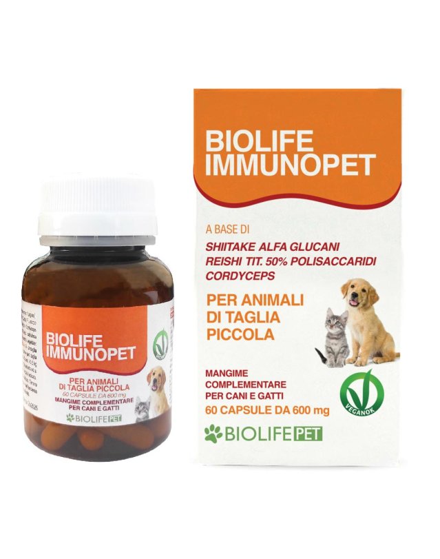 Biolife Immunopet 60 Capsule - Supporto Immunitario Naturale per Cani e Gatti