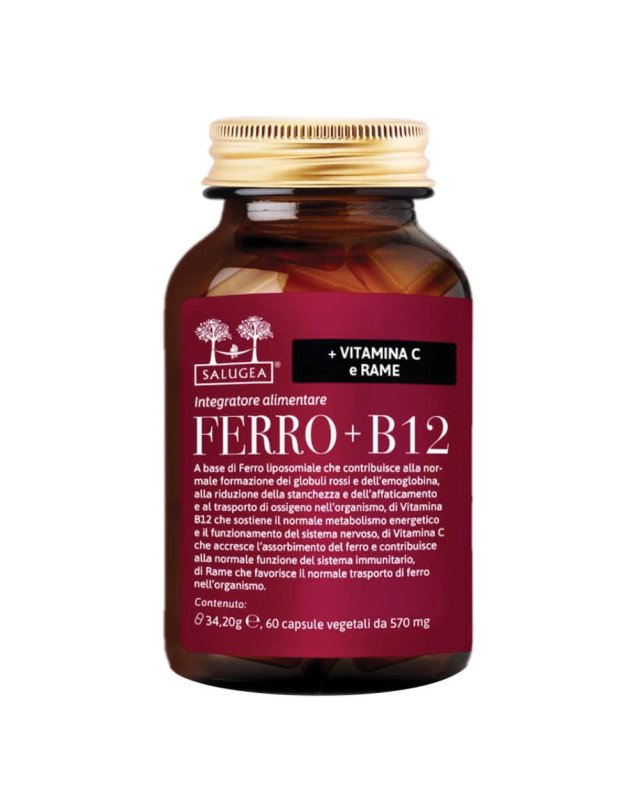 Salugea Ferro + B12 60 Capsule- Per Energia e Funzione Ematica