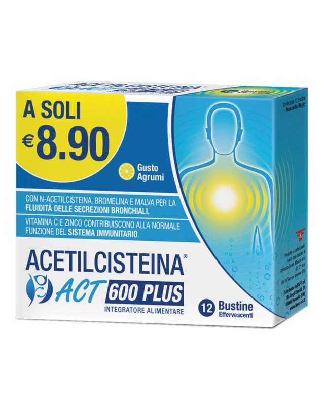 ACETILCISTEINA ACT 600 PLUS12B